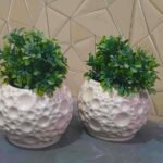 Textured Ceramic Planter Set(set of 2)