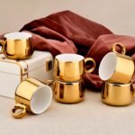 6-Piece Golden Ceramic Cup Set