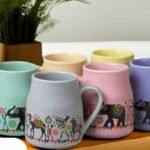 Six-Piece Multicolor Ceramic Cup Set